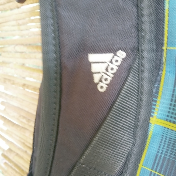 Adidas Black Green Plaid Large Backpack - Picture 7 of 11